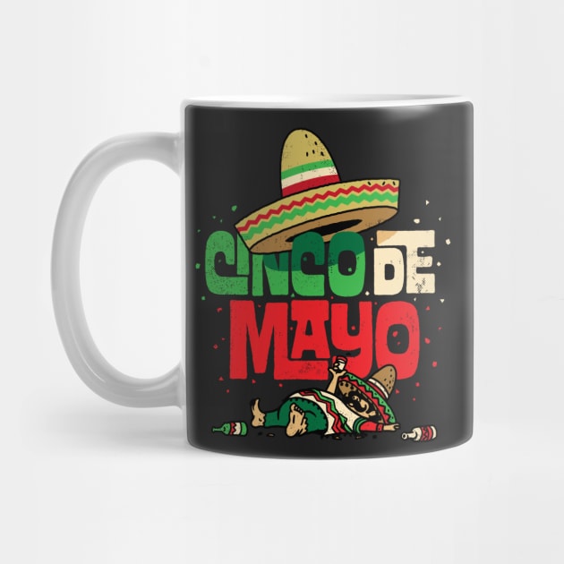 Cinco de Mayo Shirt Mexican Sombrero Funny Fiesta Drunk by vo_maria